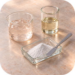 نمونه‌های ژل، روغن و پودر مواد اولیه آرایشی و بهداشتی در ظروف آزمایشگاهی